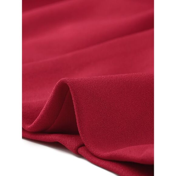 3/4 Sleeve Shrug Top Collarless Pleated Open Front Cropped Cardigan Red - Picture 5 of 6